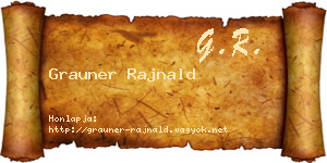 Grauner Rajnald névjegykártya